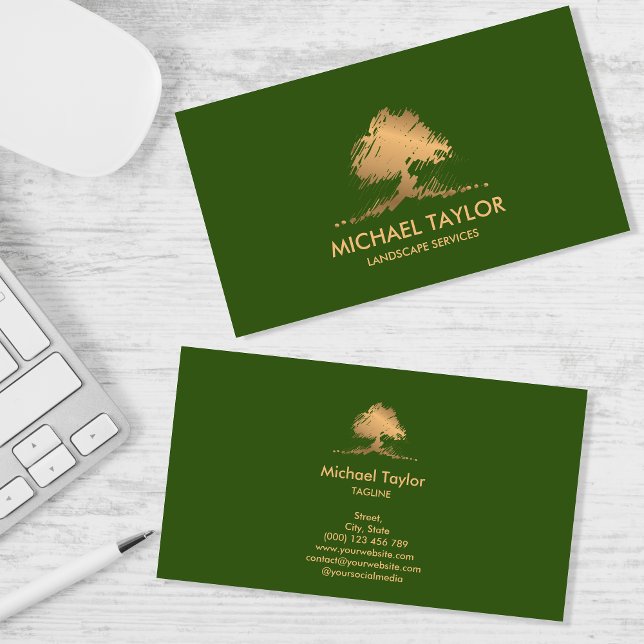 Cartão De Visita serviço profissional da árvore paisagística e cuid (Criador carregado)