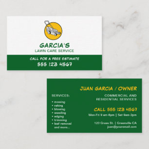 Cartão De Visita Serviço Profissional de Manutenção de Jardins e Gr