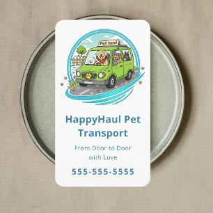 Cartão De Visita Serviço Profissional de Transporte de Animais Táxi