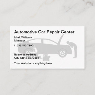 Cartão De Visita Serviço Simples de Reparo de Carros Automotivos
