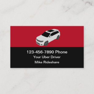 Cartão De Visita Serviço Simples de Táxi para Motoristas da Uber