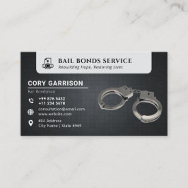 Cartão De Visita Serviços Bail Bond | Preto Elegante