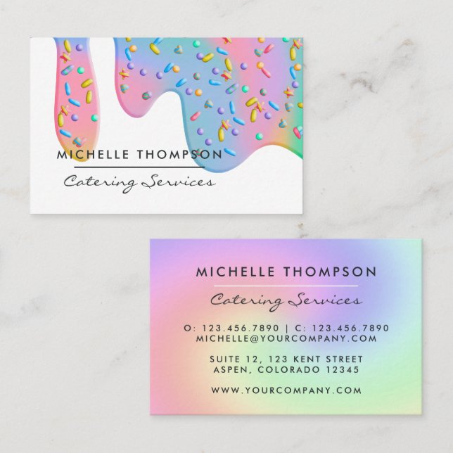 Cartão De Visita Serviços de Alimentação para Eventos (Frente/Verso)