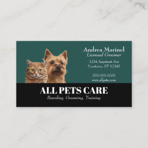 Cartão De Visita Serviços de Animais de Estimação Cão e Gato