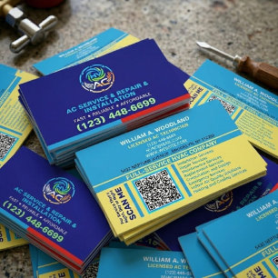 Cartão De Visita Serviços de Ar Condicionado   Aquecimento e Refrig