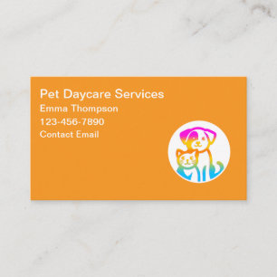 Cartão De Visita Serviços de Assistência no Dia de Pet