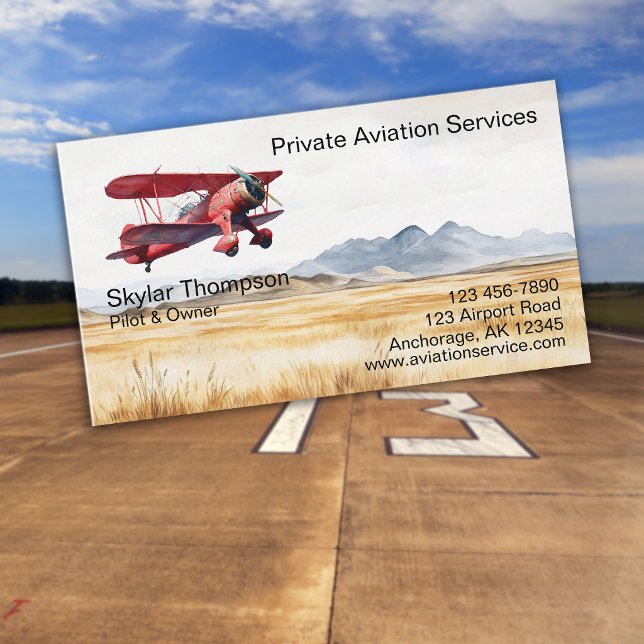 Cartão De Visita Serviços de Aviação Privada (Criador carregado)