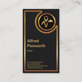 Cartão De Visita Serviços de Butler Dourados e requintados