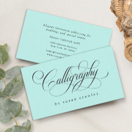 Cartão De Visita Serviços de calígrafos profissionais elegantes