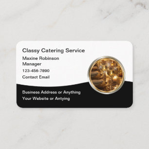 Cartão De Visita Serviços de Catering Elegantes Sofisticados 