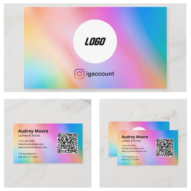 Cartão De Visita Serviços de Cílios e Sobrancelhas (Lash and Brows Services Business Card
)