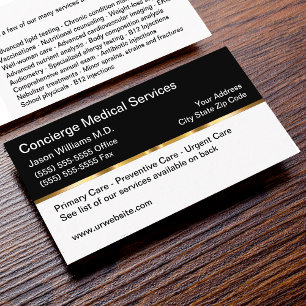 Cartão De Visita Serviços de Concierge Médico Elegantes