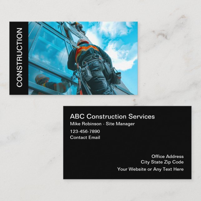 Cartão De Visita Serviços de construção de edifícios (Frente/Verso)