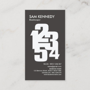 Cartão De Visita Serviços de Contabilização de Números Calculad