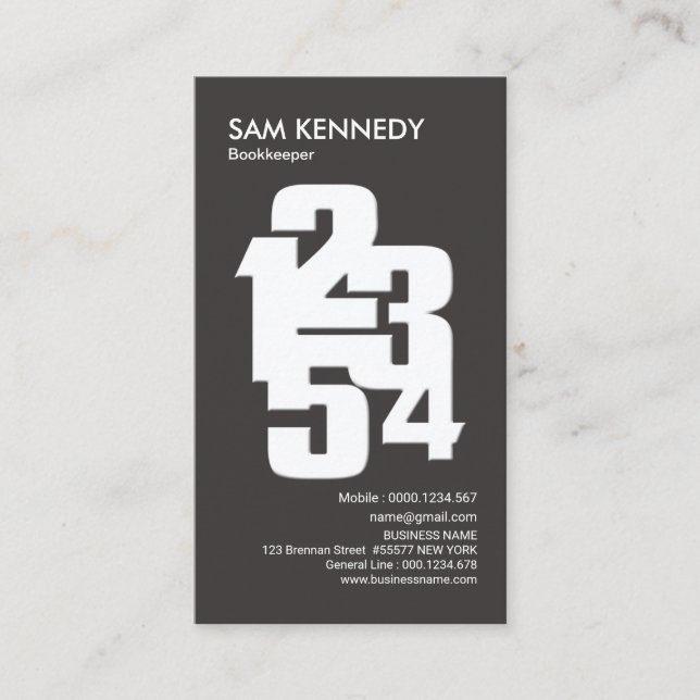 Cartão De Visita Serviços de Contabilização de Números Calculados d (Frente)