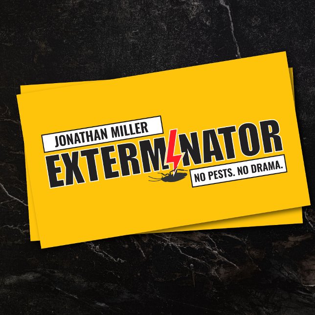 Cartão De Visita Serviços de Controle de Pragas - Exterminador (Criador carregado)