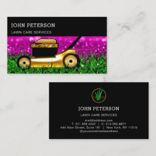 Cartão De Visita Serviços de corte de erva para jardinagem de jardi