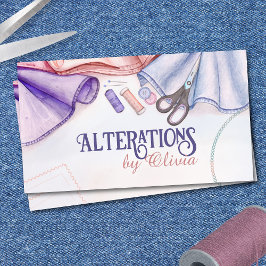 Cartão De Visita Serviços de costura e alteração - Arte aquosa