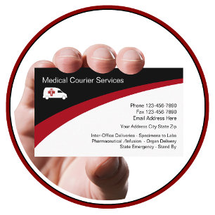 Cartão De Visita Serviços de Courier Médico