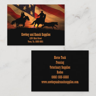 Cartão De Visita Serviços de Cowboy ou Suprimentos Ranch em Roping 