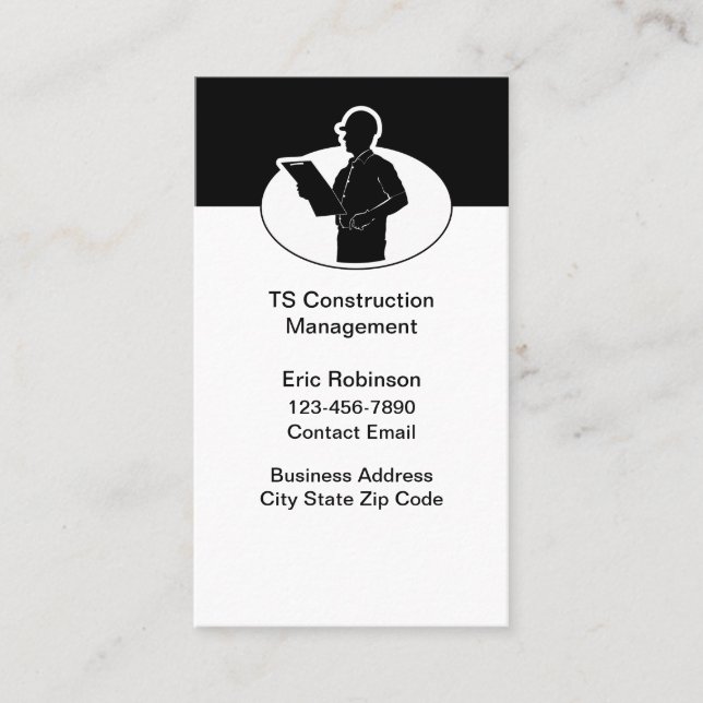 Cartão De Visita Serviços de gestão da construção (Frente)