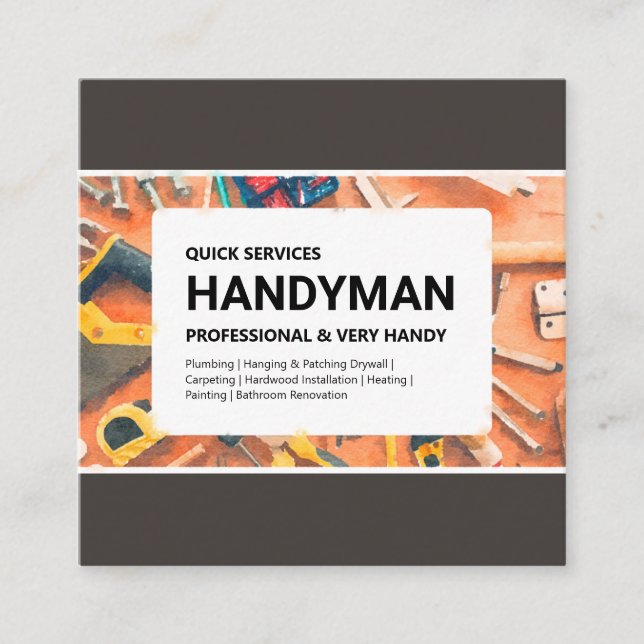 Cartão de Visita: Serviços de Handyman (Frente)