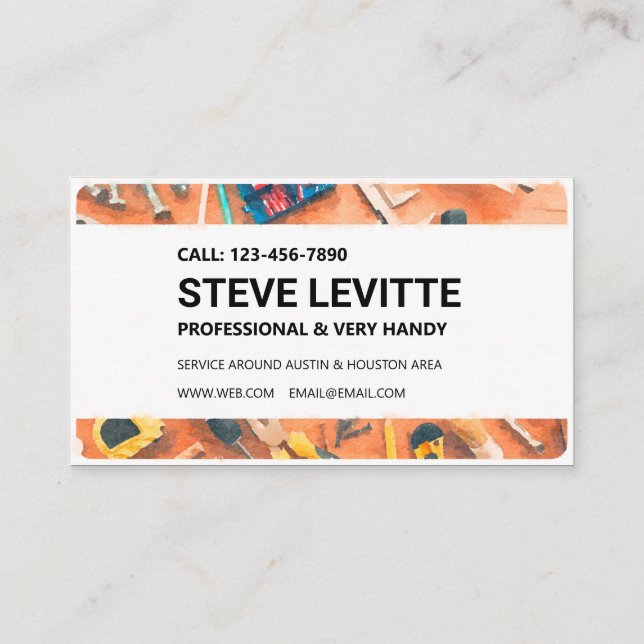 Cartão de Visita: Serviços de Handyman (Verso)