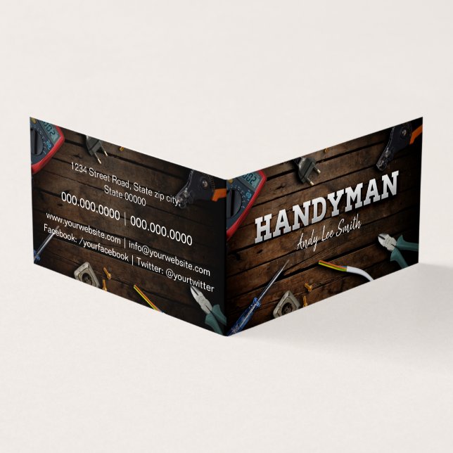Cartão De Visita Serviços de Handyman (Exterior)