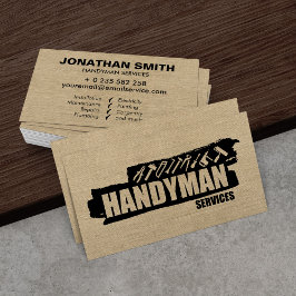 Cartão De Visita Serviços de Handyman a preto simples