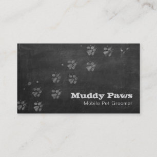 Cartão De Visita Serviços de Higienização de Cães em Quadro Negro