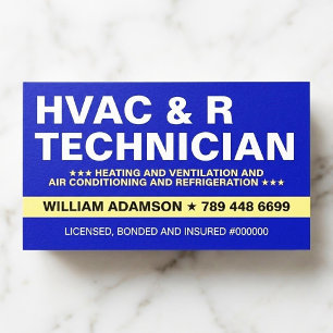 Cartão De Visita Serviços de HVAC e Refrigeração   Técnico
