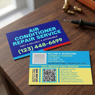 Cartão De Visita Serviços de Instalação e Reparo de Ar Condicionado