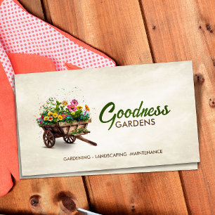 Cartão De Visita Serviços de Jardinagem Arte em Aquarela