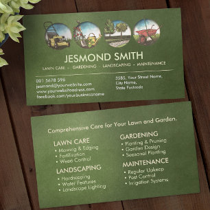Cartão De Visita Serviços de Jardinagem - Ilustração Desenhada à Mã