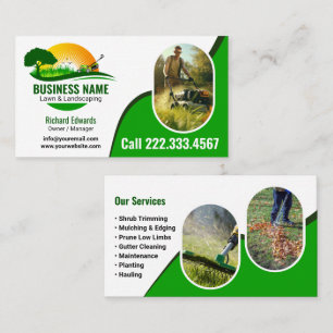 Cartão De Visita Serviços de jardinagem paisagística elegantes