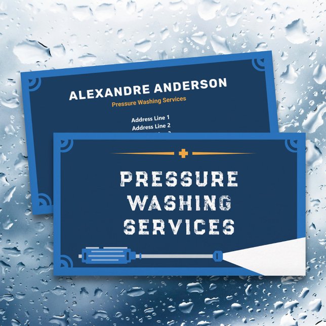 Cartão De Visita Serviços de lavagem de pressão (Pressure Washing Services Business Card)