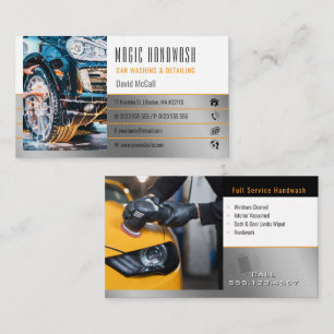 Cartão De Visita Serviços de lavagem manual   Lavagem automóvel