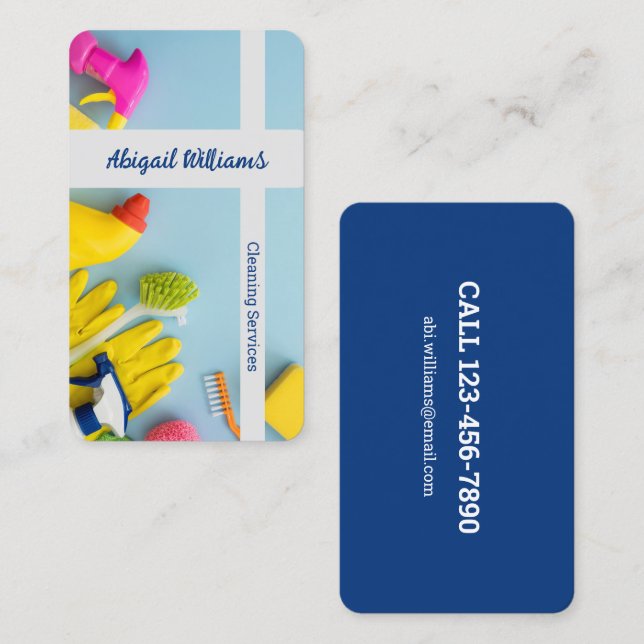 Cartão De Visita Serviços de Limpeza (Frente/Verso)