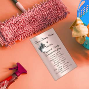 Cartão De Visita Serviços de Limpeza Clássica Manutenção de Rosa QR