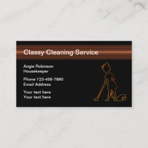 Cartão De Visita Serviços de Limpeza Classy Modernos