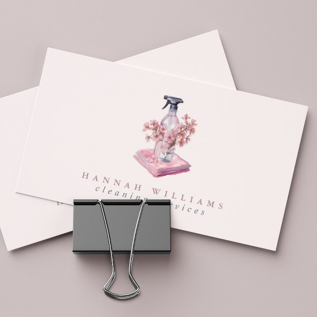 Cartão De Visita Serviços de Limpeza da Casa Cód. QR da Garrafa de  (Criador carregado)