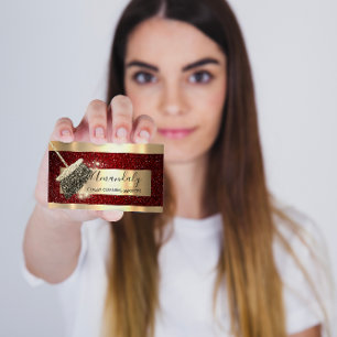 Cartão De Visita Serviços De Limpeza Da Casa De Glitter Dourado