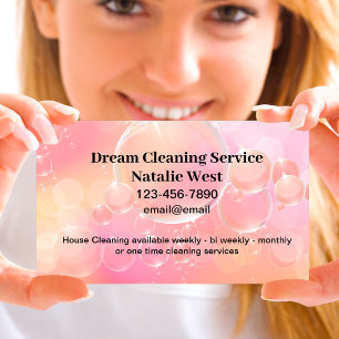 Cartão De Visita Serviços de Limpeza de Casa Beautiful Bubbles