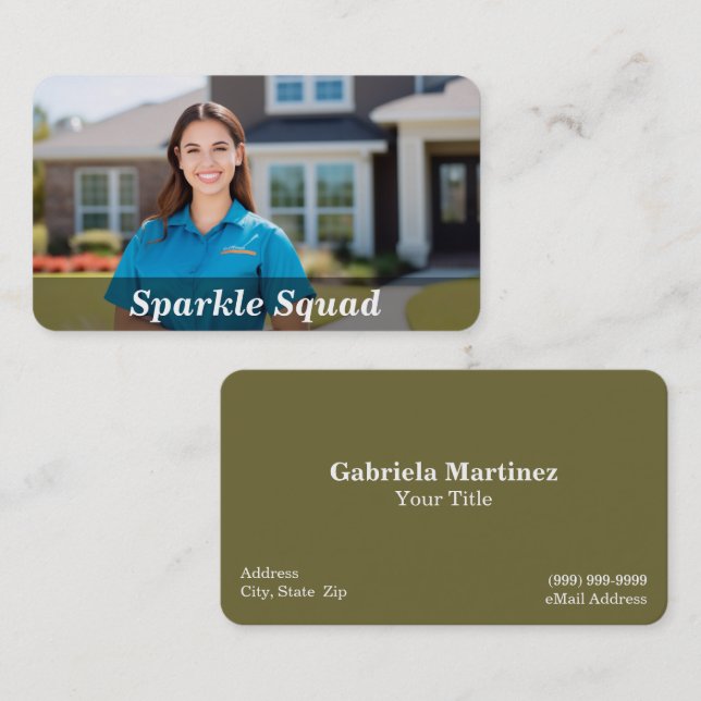 Cartão De Visita Serviços de limpeza de casas (Frente/Verso)