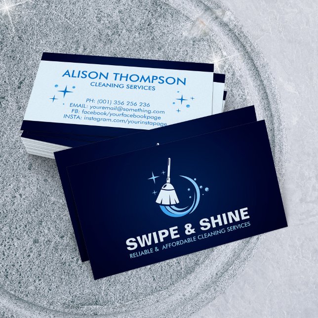 Cartão De Visita Serviços de limpeza de residências profissionais (Criador carregado)
