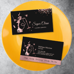 Cartão De Visita Serviços de limpeza de Rosa