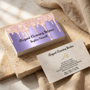 Cartão De Visita Serviços de Limpeza de Rosas de Luxo Elegant Maid 