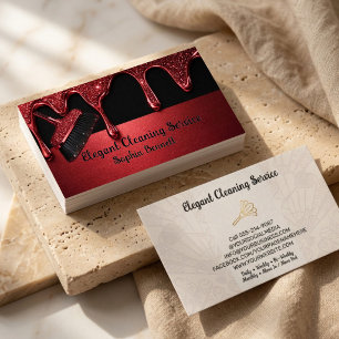 Cartão De Visita Serviços de Limpeza de Rosas de Luxo Elegant Maid 