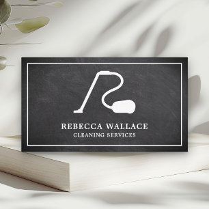 Cartão De Visita Serviços de limpeza de vácuo branco em painéis 