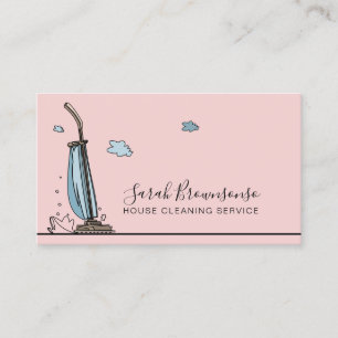Cartão De Visita Serviços de Limpeza Doméstica Pink Blush